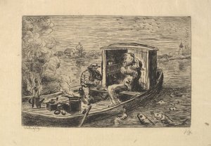 Gobbling a Meal, 1861. av Charles Francois Daubigny