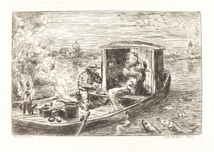 Går nedströms (Avallant) av Charles Francois Daubigny