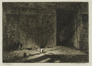 Interiör av ett värdshus (The Corridor of an Inn) av Charles Francois Daubigny