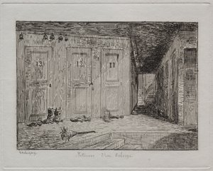 Interiör av ett värdshus av Charles Francois Daubigny