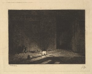 Interiör av ett gästgiveri, 1861-62. av Charles Francois Daubigny