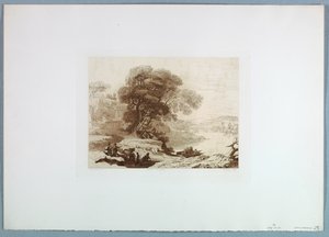 Landskap (efter Claude Lorrain) av Charles Francois Daubigny