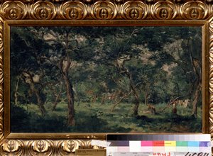 ""Olivlunden"" (Olivträdgård) Målning av Charles Francois Daubigny (1817-1878) 1870-1873 Pushkin-museet, Moskva av Charles Francois Daubigny