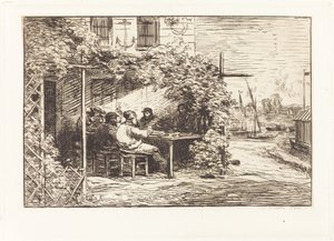 Lunch på väg till Asnieres av Charles Francois Daubigny
