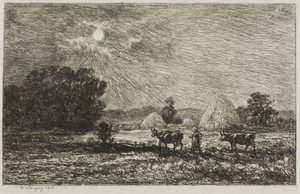 Månsken i Valmondois av Charles Francois Daubigny