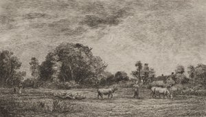 Månuppgång av Charles Francois Daubigny