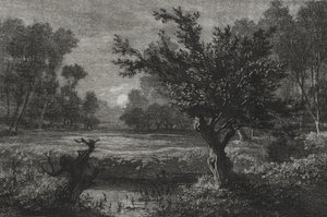 Månuppgång i Andilly Valley, 1845. av Charles Francois Daubigny