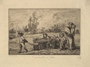 Flyttar in i båten, 1861. av Charles Francois Daubigny