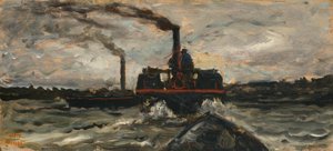 Båt på floden av Charles Francois Daubigny