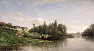Flodscen, 1859 av Charles Francois Daubigny