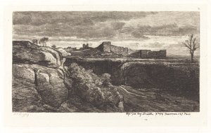 Ruinerna av slottet Cremieux av Charles Francois Daubigny