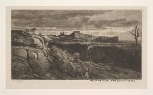 Ruinerna av slottet Crémieux Isère, 1850. av Charles Francois Daubigny