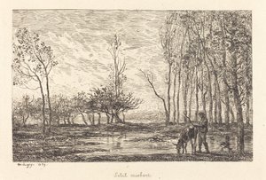 Solnedgång av Charles Francois Daubigny