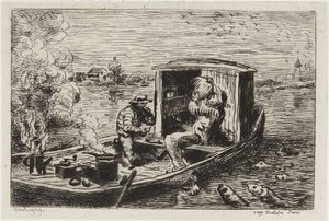 Att svälja en måltid av Charles Francois Daubigny
