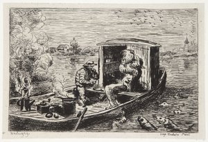 Att svälja en måltid av Charles Francois Daubigny