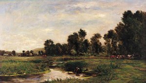 Arques-dalen, Seine-Maritime av Charles Francois Daubigny