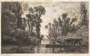 Färjan vid Bezons av Charles Francois Daubigny