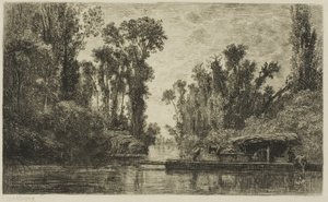 Bezons färja av Charles Francois Daubigny