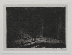 Båtresan: Interiör av ett värdshus (The Corridor of an Inn) av Charles Francois Daubigny