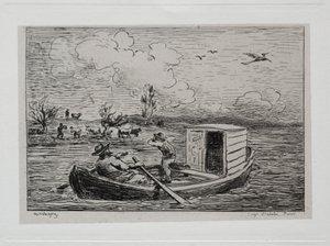 Båtresan: Le Mot de Cambronne (The Slanging Match) av Charles Francois Daubigny