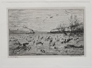 Båtturen: Fiskens glädje vid avgången av Cabin Boy The Fish, 1861. av Charles Francois Daubigny