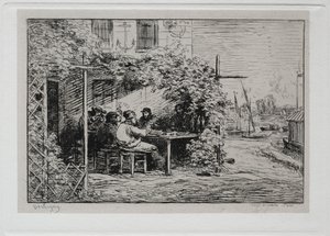 Båtturen: Lunchen innan du går ombord på Asnières av Charles Francois Daubigny