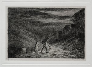 The Boat Trip: The Search for an Inn, 1861. av Charles Francois Daubigny