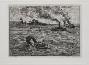 Båtturen: ångbåtarna eller se upp för ångbåtarna av Charles Francois Daubigny