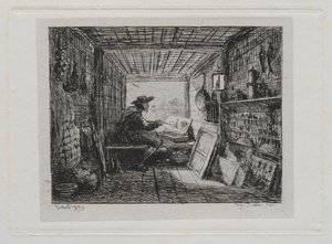 Båtresan: Studion på båten av Charles Francois Daubigny
