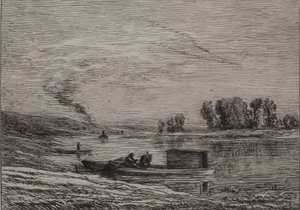 Båten i Conflans av Charles Francois Daubigny