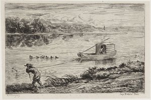 Skeppsgossen drar linan av Charles Francois Daubigny