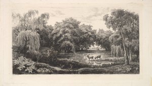 Rådjursdammen, 1837-78. av Charles Francois Daubigny