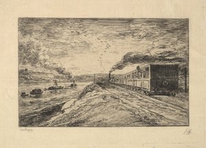 Avgången, 1861. av Charles Francois Daubigny