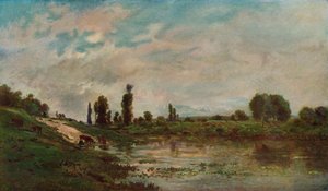 Dricksplatsen, c1827-1878, 1906-7 av Charles Francois Daubigny