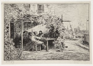 Avskedsfrukosten i Asnières av Charles Francois Daubigny