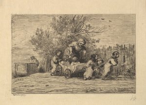 Arvingarna till vagnen, 1861. av Charles Francois Daubigny