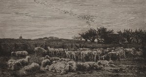 Det stora fårhuset av Charles Francois Daubigny