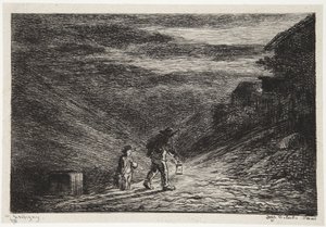 Sökandet efter ett värdshus av Charles Francois Daubigny