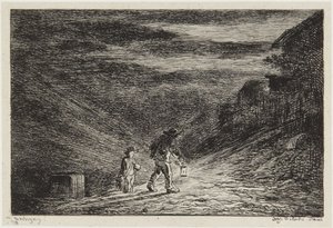 Sökandet efter ett värdshus av Charles Francois Daubigny