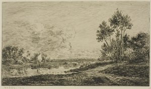 Seinen i Port Maurin av Charles Francois Daubigny