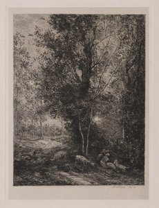 Herden och herdinnan av Charles Francois Daubigny