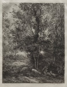 Herden och Herdinnan av Charles Francois Daubigny