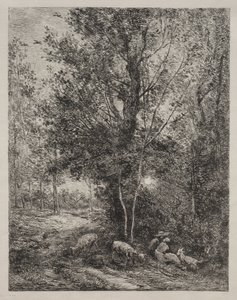 Herden och herdinnan, 1874. av Charles Francois Daubigny