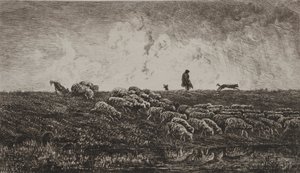 Duschen, c. 1851. av Charles Francois Daubigny