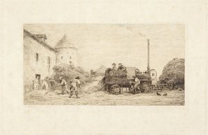 Tröskmaskinen av Charles Francois Daubigny