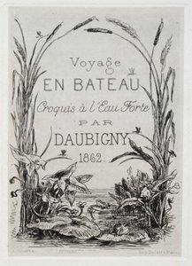 Titel Frontispiece för albumet: Båtresan av Charles Francois Daubigny