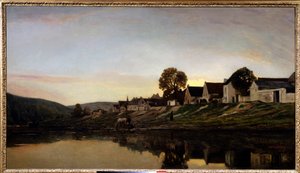 By nära Bonnieres Målning av Charles Francois Daubigny (1817-1878) 1861 Privat samling. av Charles Francois Daubigny