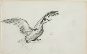 Vild duett (recto); Två stående nakna kvinnofigurer i nischer (verso) av Charles Francois Daubigny