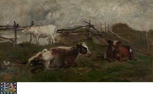 Kossor på en äng av Charles Francois Daubigny