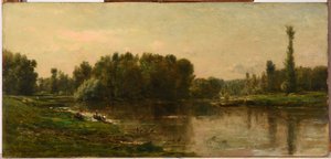 Oise-flodens stränder av Charles Francois Daubigny